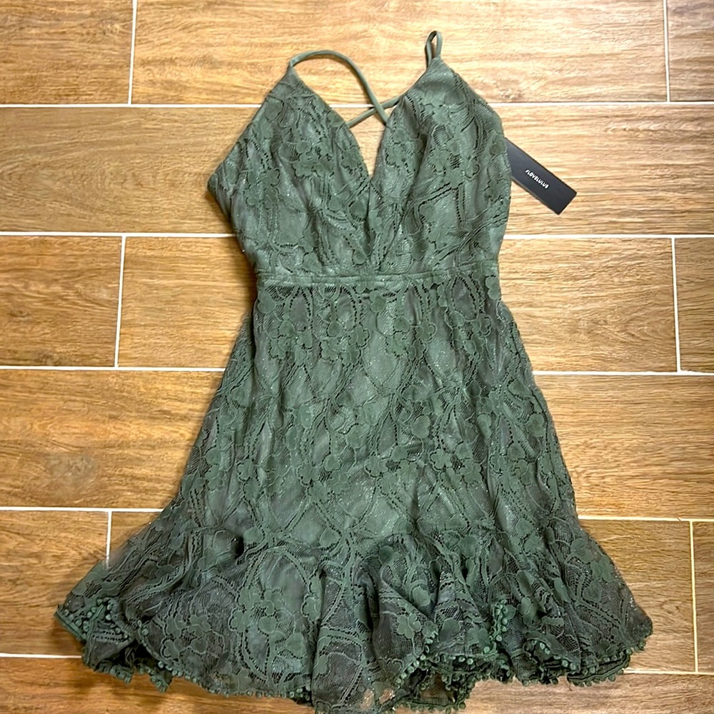 Lulus XS olive green mini dress